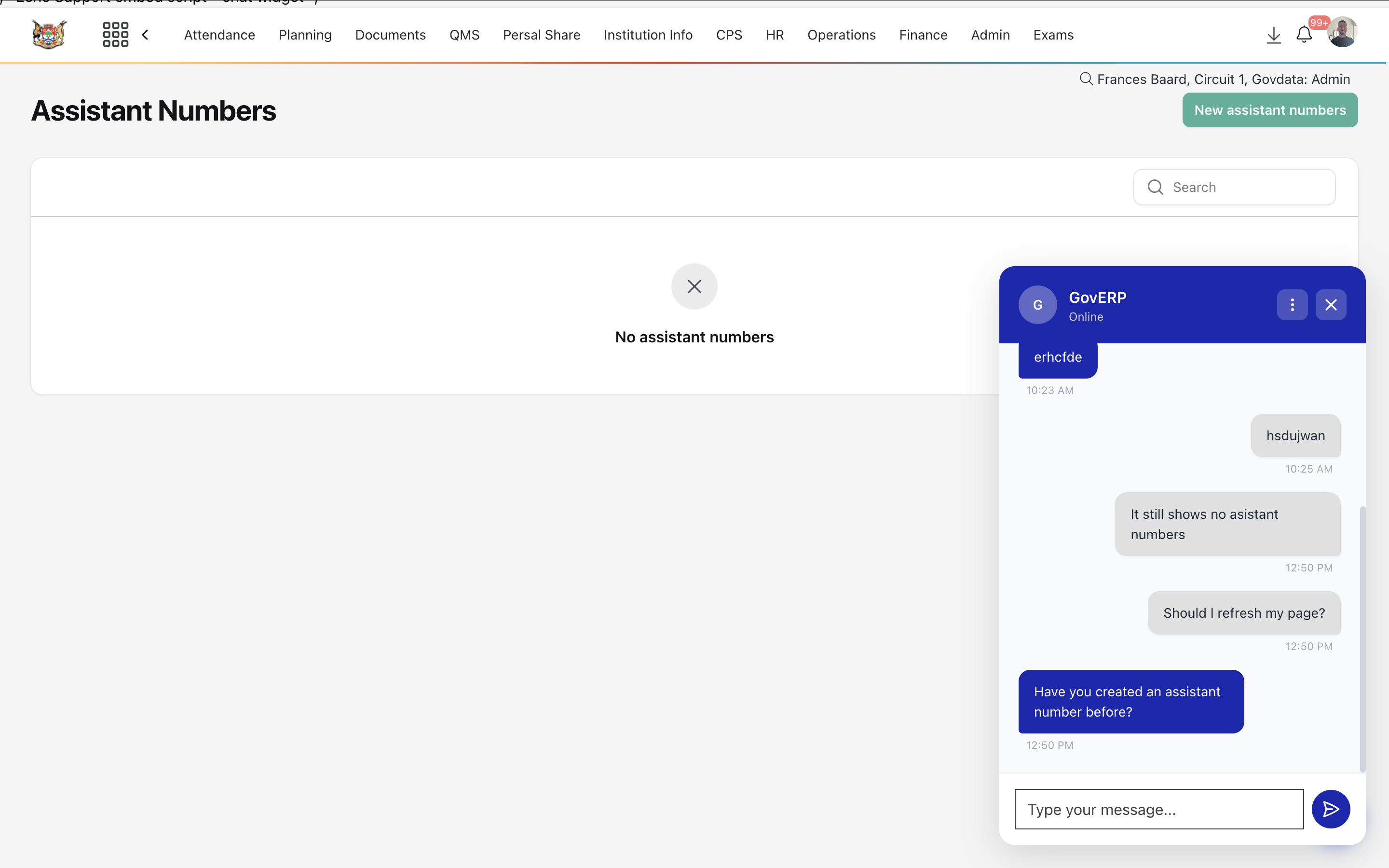Live Chat Interface - User View